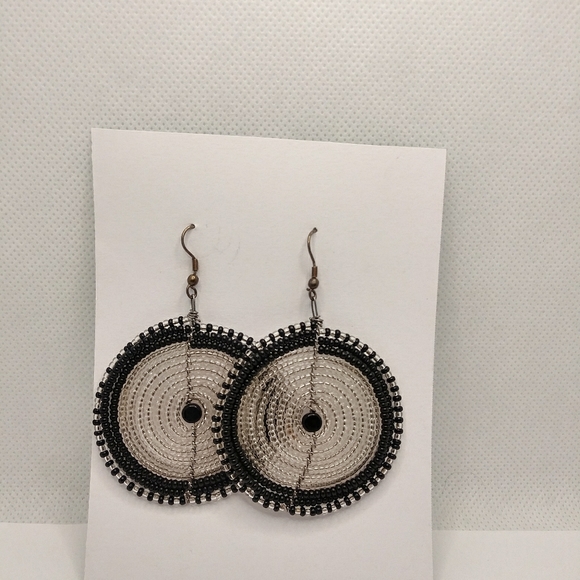 Round Beaded Earrings Made in Kenya - Picture 1 of 3